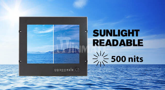 Winmate 12.1-inch High Brightness Marine Display design with Sunlight readable front panel Winmate 12.1-inch High Brightness Marine Display design with Sunlight readable front panel
