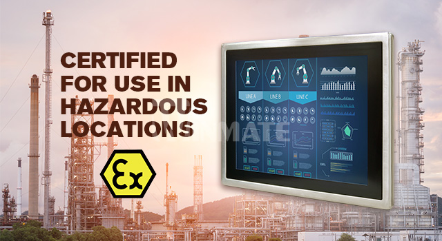 Winmate IP65 Stainless ATEX rugged touchscreen certified for use in hazardous locations such as potential explosion area Winmate IP65 Stainless ATEX rugged touchscreen certified for use in hazardous locations such as potential explosion area