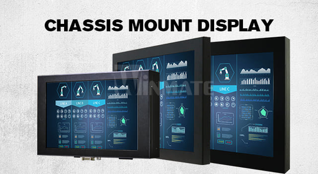 Winmate chassis mount display W22L100-CHA3HB with resistive or capacitive touch Winmate chassis mount display W22L100-CHA3HB with resistive or capacitive touch
