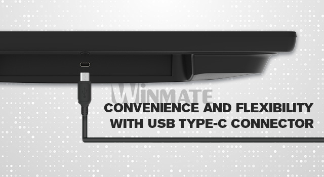 Operate conveniently with Winmate USB type-C chassis high brightness display Operate conveniently with Winmate USB type-C chassis high brightness display