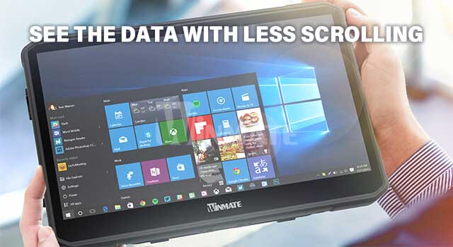 Bigger Winmate industrial rugged tablet to see the data with less scrolling Bigger Winmate industrial rugged tablet to see the data with less scrolling