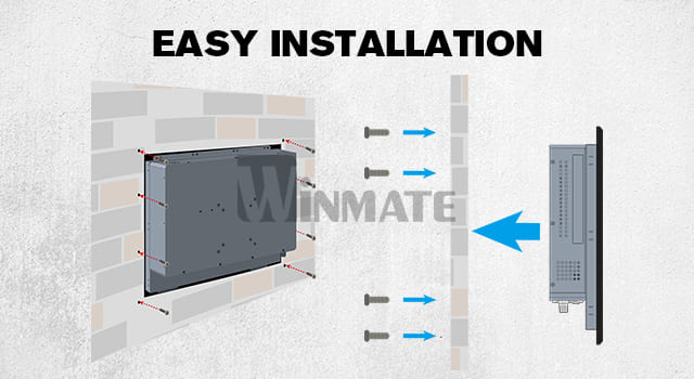 Winmate Front IP65 Bay Trail Panel PC R08IB3S-IPU1 with Easy Installation Winmate Front IP65 Bay Trail Panel PC R08IB3S-IPU1 with Easy Installation