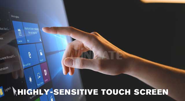 A hand is touching Winmate accurate and precise PCAP modular touch panel