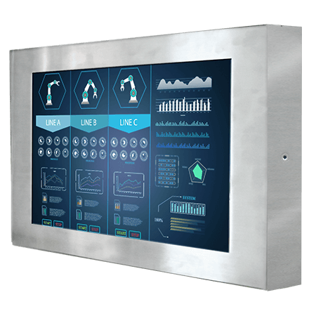 21.5" IP65 Stainless Resistive Chassis Display W22L100-65A3 | Winmate